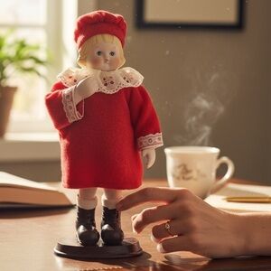 Vintage 13” Animated Musical Christmas Doll ACAGRL Red with box Tested and works